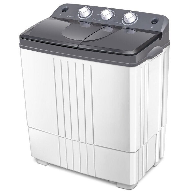 Costway High Efficiency Portable Washer & Dryer Combo in White/Gray with  Child Safety Lock